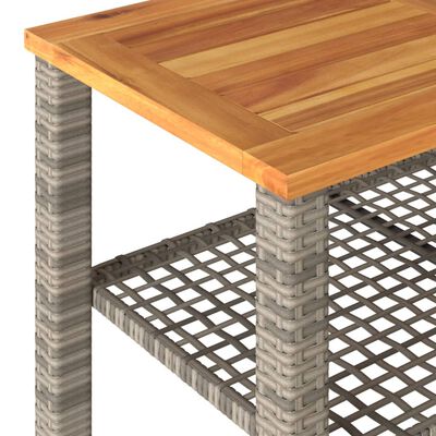 vidaXL Vrtni stol sivi 70 x 38 x 42 cm od poliratana i drva bagrema