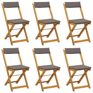 vidaXL Vanjske bistro stolice 6 pcs Tamnosiva 40 x 53 x 80 cm