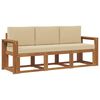 vidaXL Set vanjskih sofa s jastukom 3 pcs Prirodna i bež