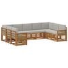 vidaXL Set vanjskih sofa 7 kom. Prirodna i svjetlosiva