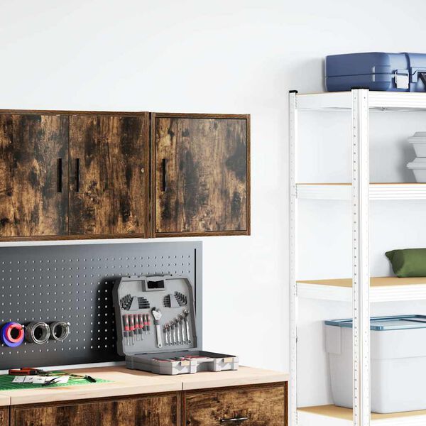 vidaXL Garažni zidni ormarić od dimljenog hrastovog drveta