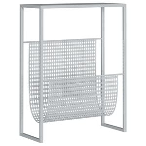 vidaXL Stalak za časopise srebrni 35 x 15 x 45 cm čelični