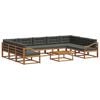 vidaXL Set vanjskih sofa s jastukom 10 pcs Prirodna i antracit