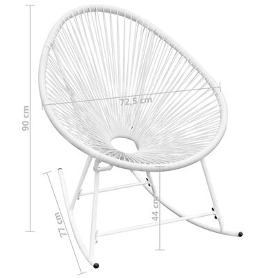 vidaXL Vanjska stolica za ljuljanje od poliratana bijela