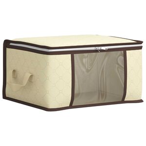vidaXL Kutija za pohranu s prozirnim bočnim oknom Krem 43 x 34 x 23 cm