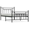 vidaXL Metalni okvir kreveta uzglavlje i podnožje crni 107x203 cm