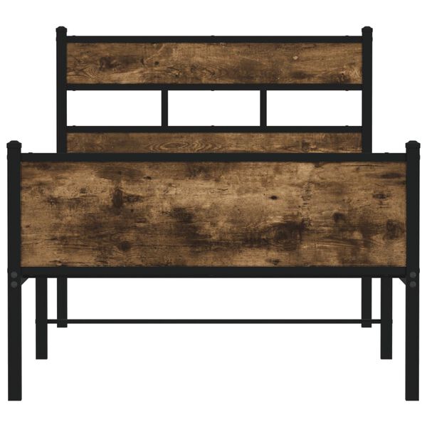 vidaXL Okvir kreveta bez madraca dimljena boja hrasta 90x190 cm drveni