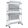 vidaXL Stalak za cipele s kotačićima srebrni 89 x 27 x120 cm
