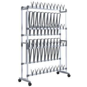 vidaXL Stalak za cipele s kotačićima srebrni 89 x 27 x120 cm