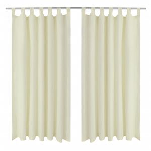 Mikro-satenska zavjesa s trakama 2 kom krem boje 140 x 245 cm