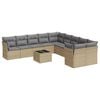 vidaXL 11-dijelni set vrtnih sofa od poliratana s jastucima bež