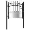 vidaXL Vrata za ogradu EMMEN s &scaron;iljcima čelik 104x87 cm crna
