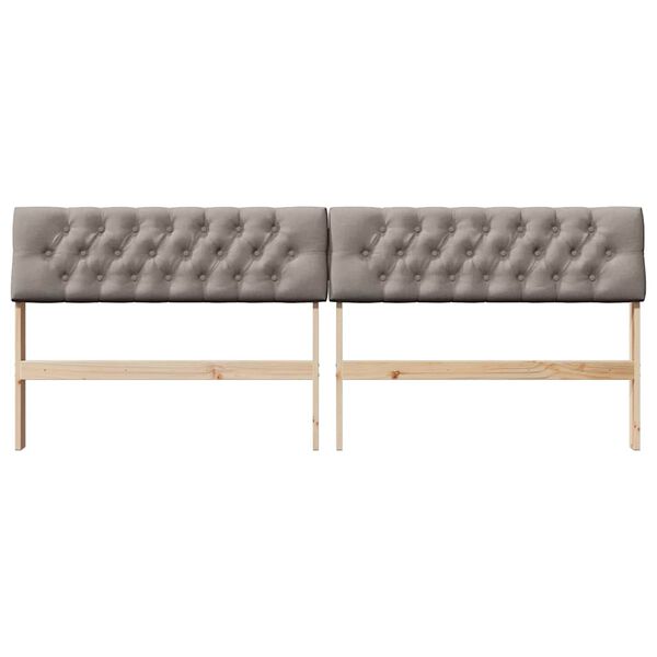 vidaXL Tapecirani uzglavlje Sivo-smeđa 200 cm Čvrsto borovo drvo