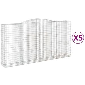 vidaXL Lučne gabionske ko&scaron;are 5 kom 400x50x200/220cm pocinčano željezo