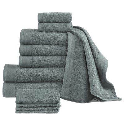 vidaXL 12-dijelni set ručnika pamučni 450 gsm zeleni