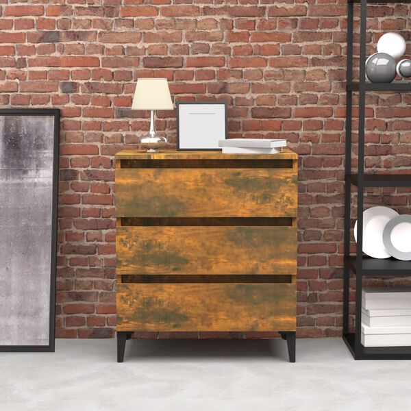 vidaXL Komoda boja dimljenog hrasta 60 x 35 x 69 cm konstruirano drvo