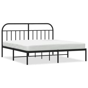 vidaXL Metalni okvir za krevet s uzglavljem crni 183x213 cm