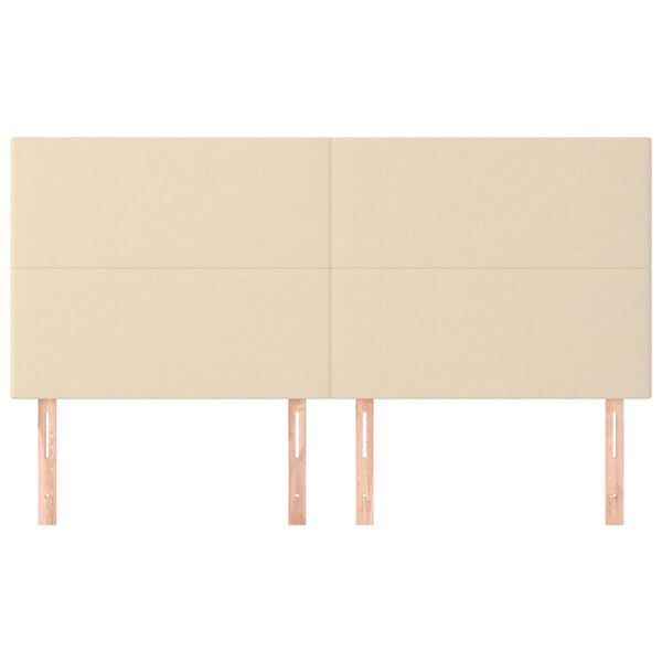 vidaXL Uzglavlje krem boje 200x5x118/128 cm tkanina