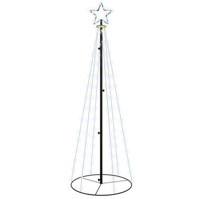 vidaXL Stožasto božićno drvce hladno bijelo 108 LED žarulja 70x180 cm