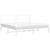 vidaXL Metalni okvir za krevet s uzglavljem bijeli 183x213 cm