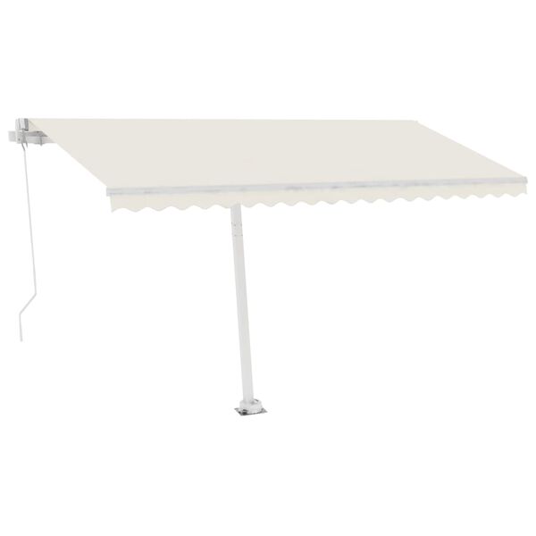 vidaXL Samostojeća tenda na ručno uvlačenje 450 x 350 cm krem