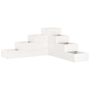 vidaXL Vrtna sadilica s 4 razine 80,5 x 79 x 36 cm bijela od borovine