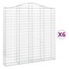 vidaXL Lučne gabionske ko&scaron;are 6 kom 200x30x200/220cm pocinčano željezo