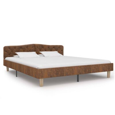 vidaXL Okvir za krevet od umjetne brušene kože smeđi 180 x 200 cm