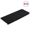 vidaXL Samoljepljivi otirači za stepenice 15 kom 65x24,5x3,5 cm crni