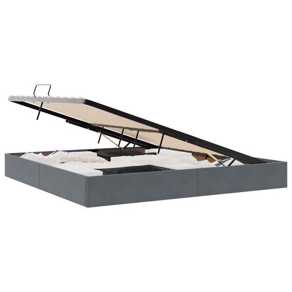vidaXL Krevet s od storage s madracem Tamno siva 200 x 200 cm Bar&scaron;un