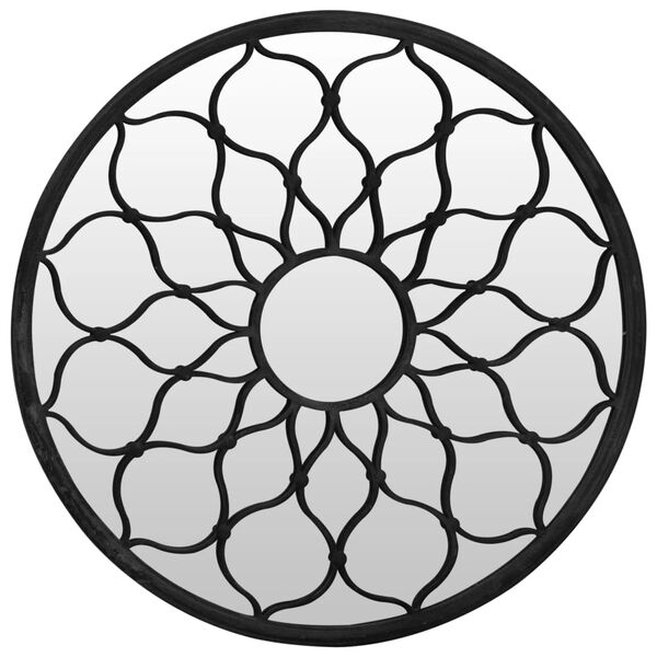 vidaXL Vrtno ogledalo crno 60 x 3 cm okruglo željezno vanjska upotreba