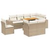vidaXL 9-dijelni set vrtnih sofa s jastucima bež od poliratana