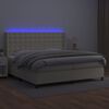 vidaXL Krevet box spring s madracem LED krem 200x200cm od umjetne kože