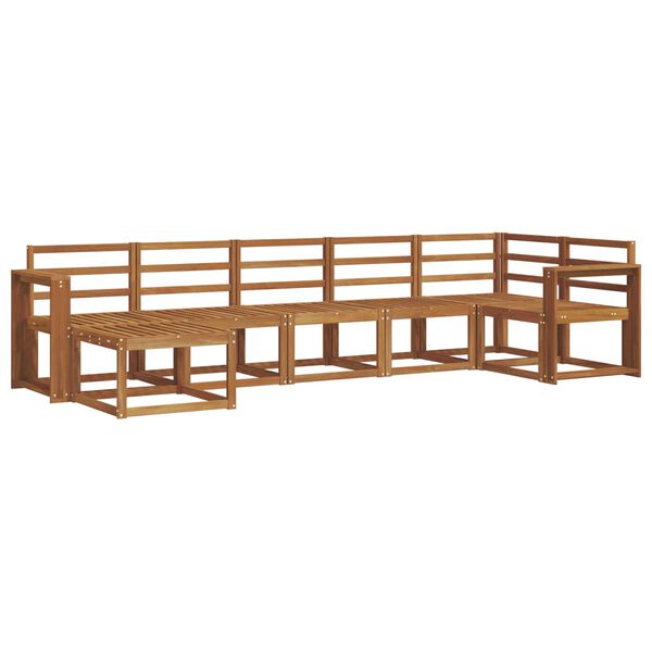 vidaXL Set vanjskih sofa 7 pcs Prirodna Čvrsto drvo akacije