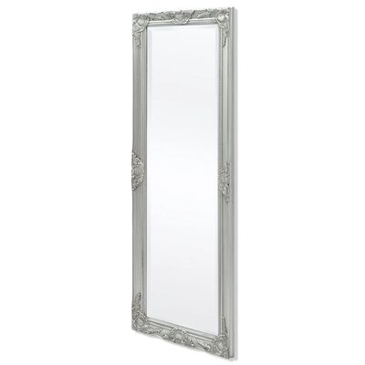 vidaXL Zidno ogledalo u baroknom stilu 140 x 50 cm srebrno
