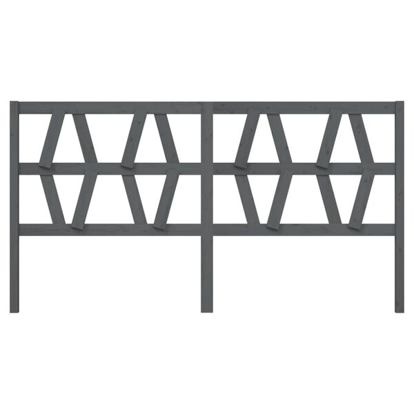 vidaXL Uzglavlje za krevet sivo 206 x 4 x 100 cm od masivne borovine