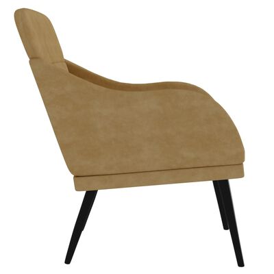 vidaXL Fotelja smeđa 63 x 76 x 80 cm baršunasta
