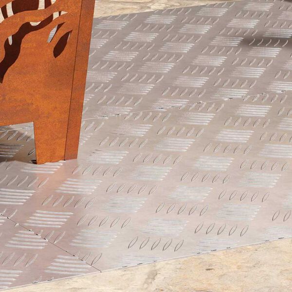 vidaXL Stepenica Pravokutni 4 pcs Srebrno 90 x 50 cm Aluminij