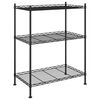 vidaXL Stalak za pohranu s 3 razine 60 x 35 x 76 cm crni 150 kg