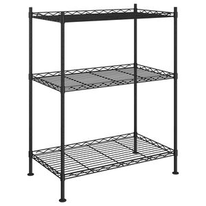 vidaXL Stalak za pohranu s 3 razine 60 x 35 x 76 cm crni 150 kg