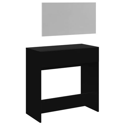 vidaXL Toaletni stolić s ogledalom crni 80x39x80 cm