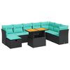 vidaXL 9-dijelni set vrtnih sofa poliratan i bagrem s jastucima sivi