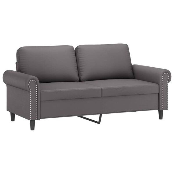 vidaXL 3-dijelni set sofa s jastucima sivi od umjetne kože