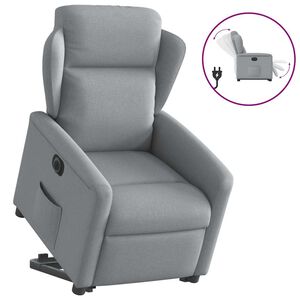 vidaXL Električni naslonjač na podizanje svjetlosivi od tkanine
