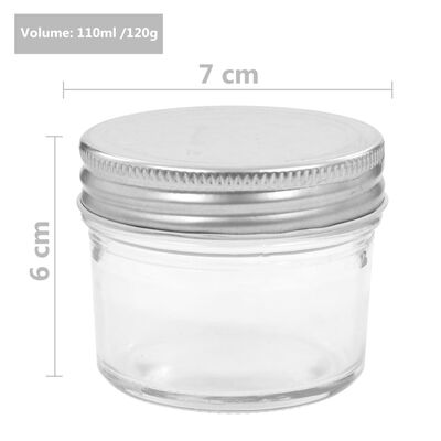 vidaXL Staklenke za džem sa srebrnim poklopcima 48 kom 110 ml
