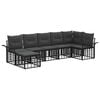 vidaXL Set vanjskih sofa 7 pcs Crna i tamno siva Poliester