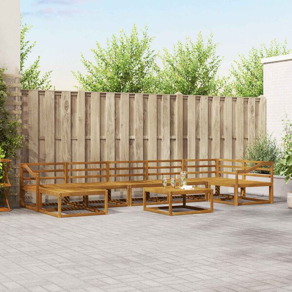 vidaXL Set vanjskih sofa 8 pcs Prirodna Čvrsto drvo akacije