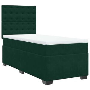 vidaXL Box spring krevet s madracem tamnozeleni 80 x 200 cm bar&scaron;unasti