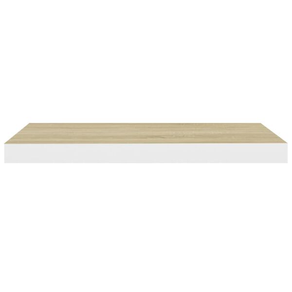 vidaXL Plutajuća zidna polica boja hrasta i bijela 60x23,5x3,8 cm MDF