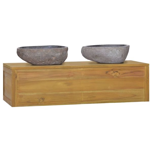 vidaXL Zidni kupaonski ormarić 110 x 45 x30 cm od masivne tikovine